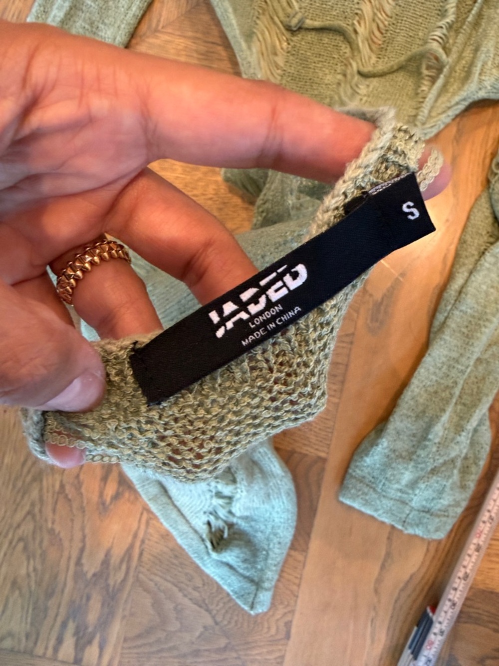Jaded London Olive Green Distressed Knit Mini Dress - Picture 2 of 7